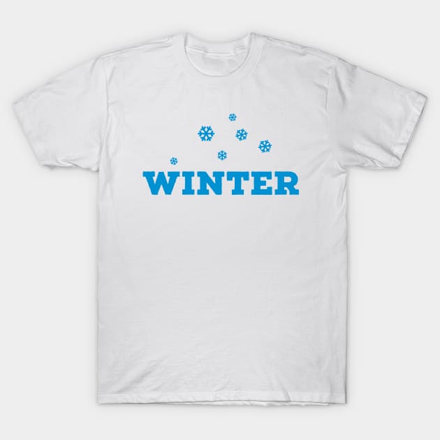 Winter Snowflakes Design T-Shirt by AustralianMate